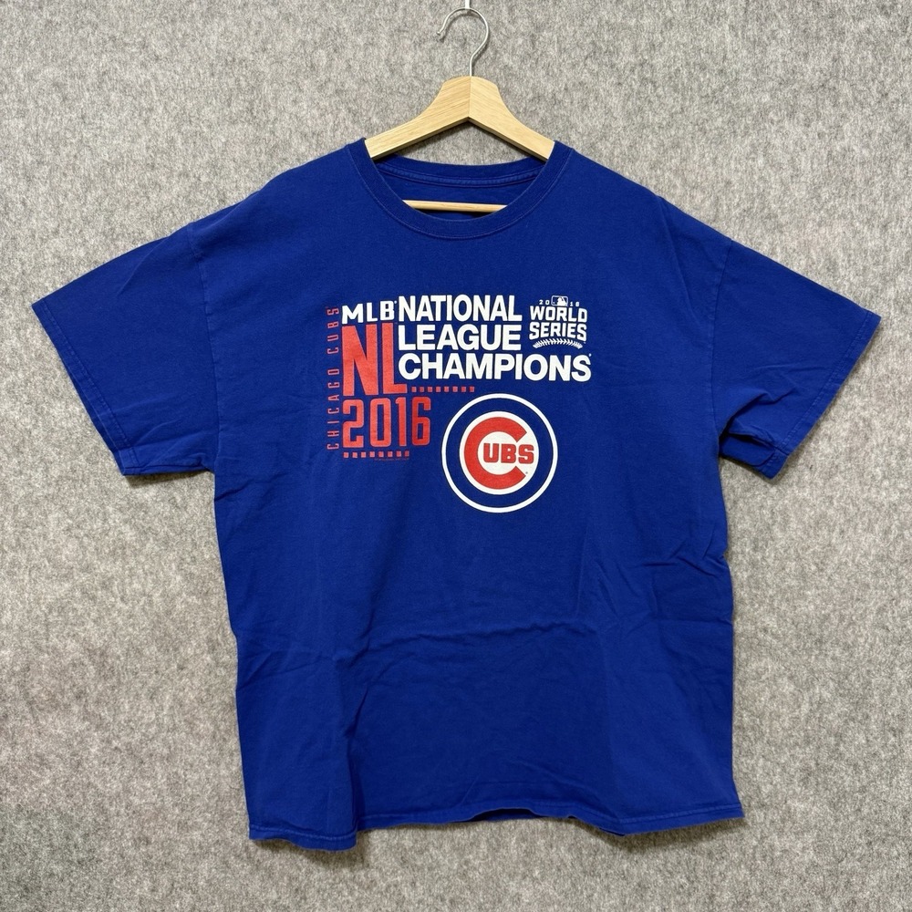 Chicago Cubs 2016 Men's XL MLB‎ National League Champions T-Shirt Blue Baseball